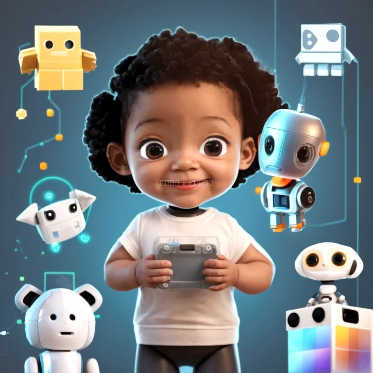 Kind spielt mit KI-Spielzeug